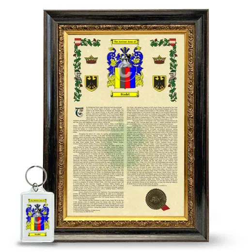 Stadel Framed Armorial History and Keychain - Heirloom