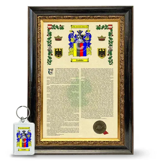 Stadeler Framed Armorial History and Keychain - Heirloom