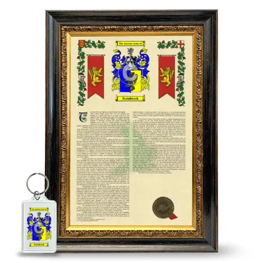 Stainbrook Framed Armorial History and Keychain - Heirloom