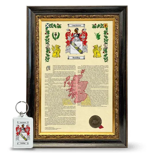 Stairling Framed Armorial History and Keychain - Heirloom