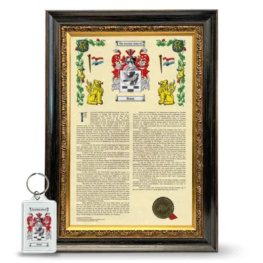Stam Framed Armorial History and Keychain - Heirloom