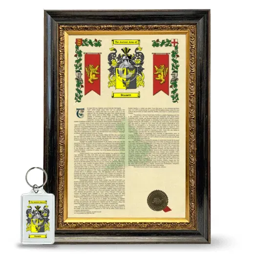 Stanett Framed Armorial History and Keychain - Heirloom