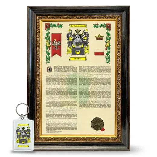 Stankus Framed Armorial History and Keychain - Heirloom