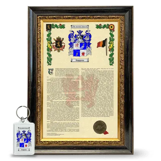 Stappens Framed Armorial History and Keychain - Heirloom