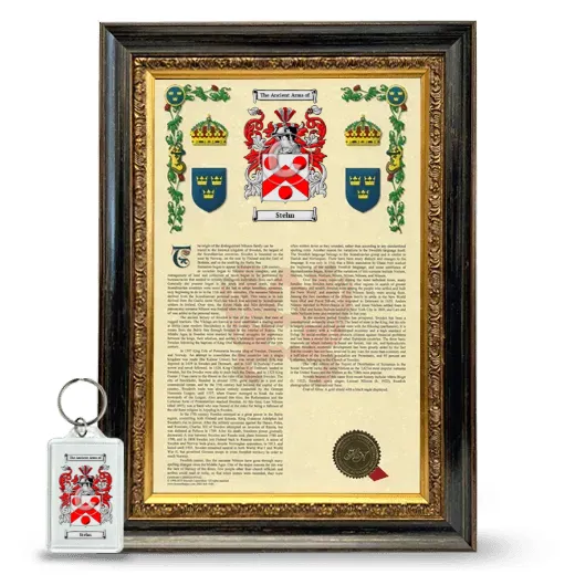 Stehn Framed Armorial History and Keychain - Heirloom