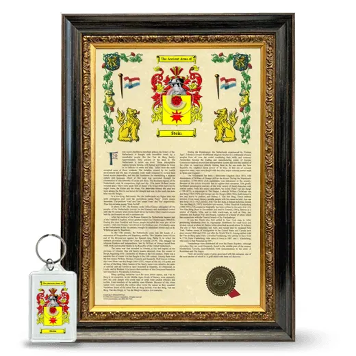 Stein Framed Armorial History and Keychain - Heirloom