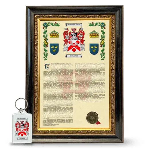 Stenholm Framed Armorial History and Keychain - Heirloom