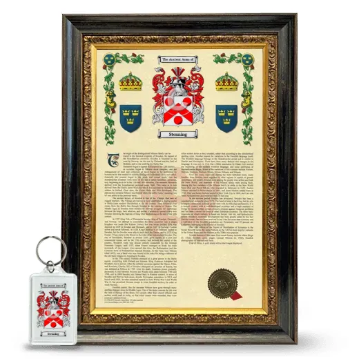 Stenning Framed Armorial History and Keychain - Heirloom