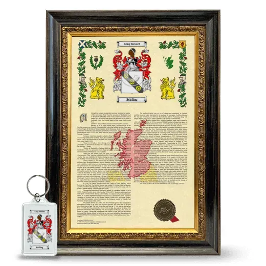 Stirling Framed Armorial History and Keychain - Heirloom