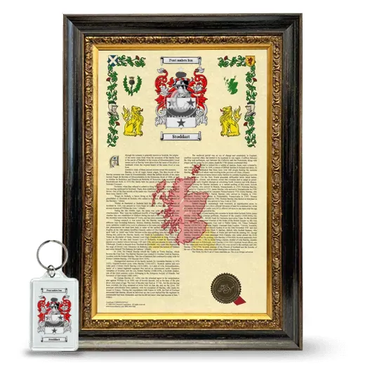 Stoddart Framed Armorial History and Keychain - Heirloom