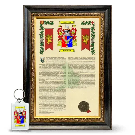 Stoneking Framed Armorial History and Keychain - Heirloom