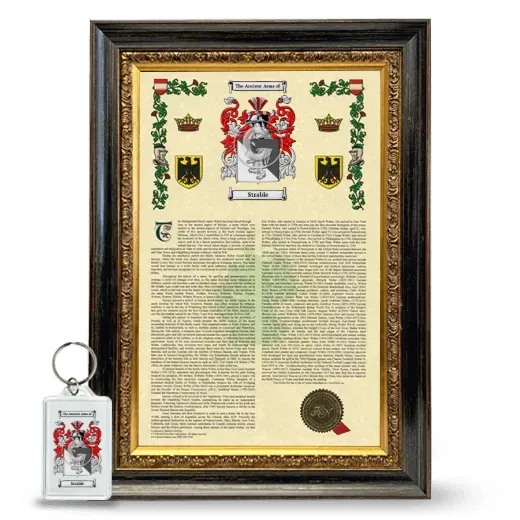Strable Framed Armorial History and Keychain - Heirloom