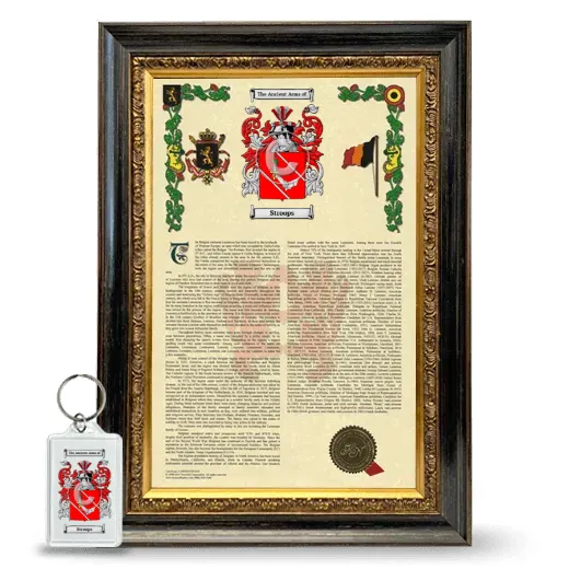 Stroops Framed Armorial History and Keychain - Heirloom