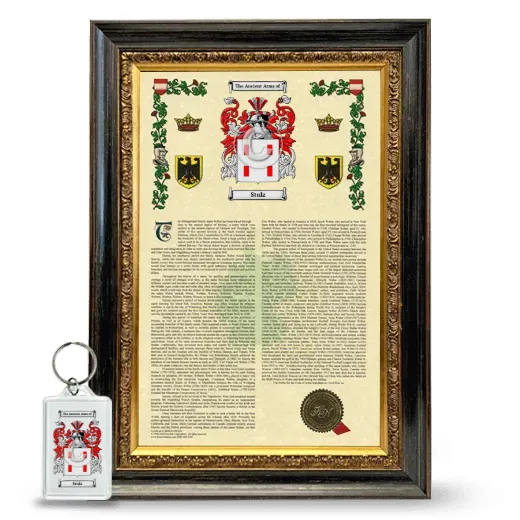 Stulz Framed Armorial History and Keychain - Heirloom