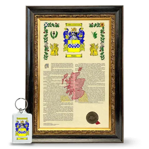 Sturts Framed Armorial History and Keychain - Heirloom