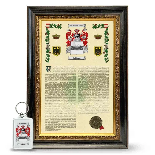 Sullinger Framed Armorial History and Keychain - Heirloom