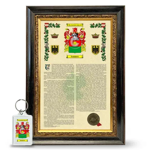 Summers Framed Armorial History and Keychain - Heirloom