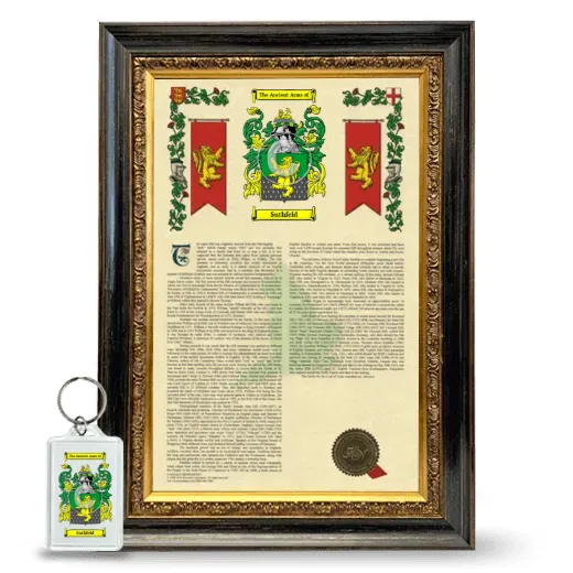 Suthfeld Framed Armorial History and Keychain - Heirloom