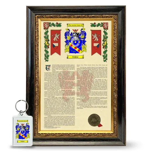 Svejcar Framed Armorial History and Keychain - Heirloom