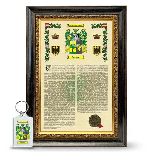 Sweigart Framed Armorial History and Keychain - Heirloom