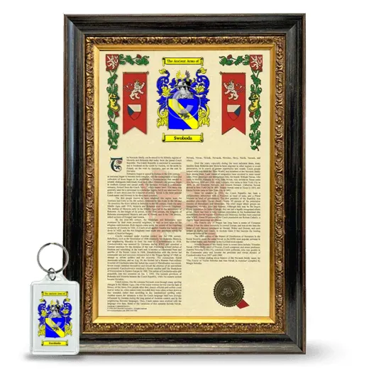 Swoboda Framed Armorial History and Keychain - Heirloom
