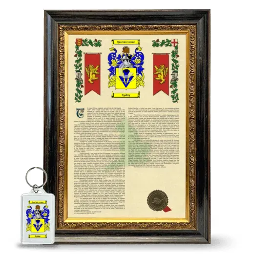 Sydny Framed Armorial History and Keychain - Heirloom