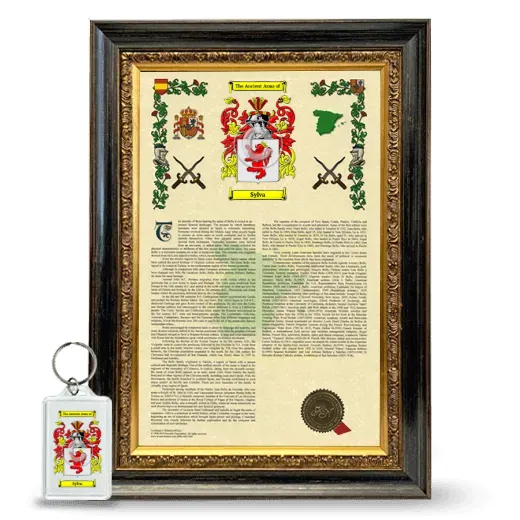 Sylva Framed Armorial History and Keychain - Heirloom