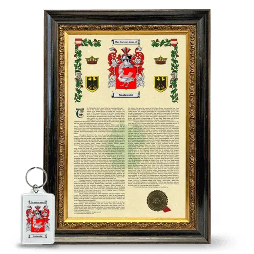 Szalawski Framed Armorial History and Keychain - Heirloom