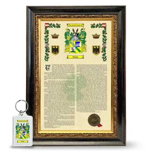 Szram Framed Armorial History and Keychain - Heirloom
