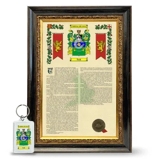 Tack Framed Armorial History and Keychain - Heirloom
