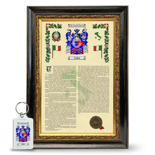 Tadini Framed Armorial History and Keychain - Heirloom