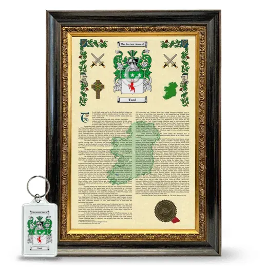 Taed Framed Armorial History and Keychain - Heirloom