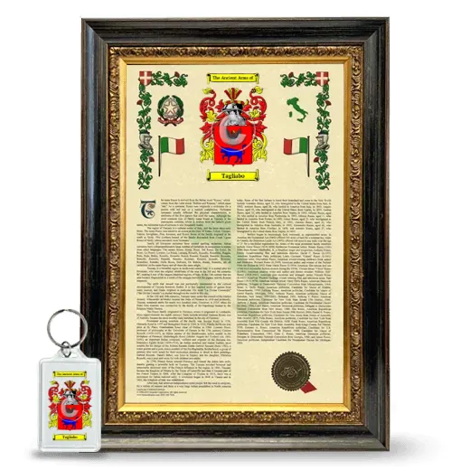 Tagliabo Framed Armorial History and Keychain - Heirloom