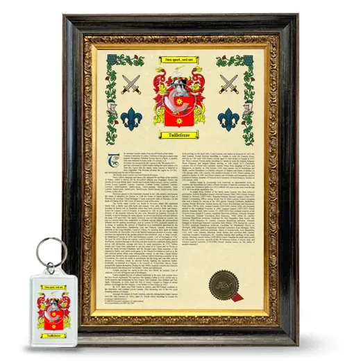 Tailleferre Framed Armorial History and Keychain - Heirloom