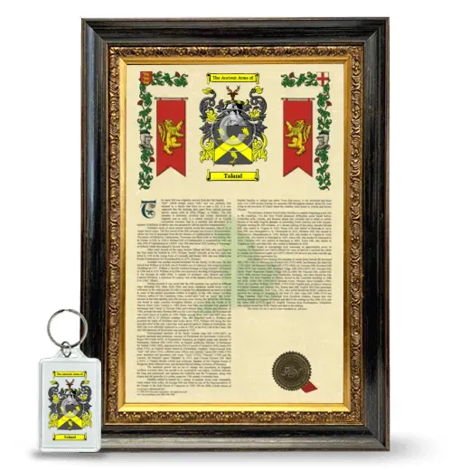 Taland Framed Armorial History and Keychain - Heirloom
