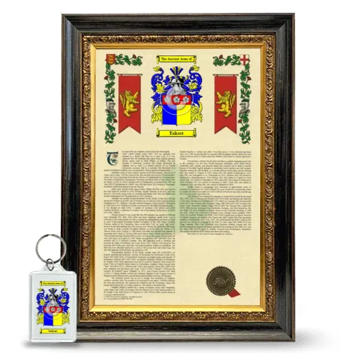 Talcott Framed Armorial History and Keychain - Heirloom