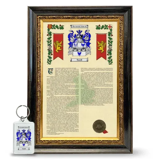 Tasell Framed Armorial History and Keychain - Heirloom