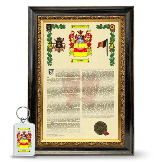 Tassies Framed Armorial History and Keychain - Heirloom