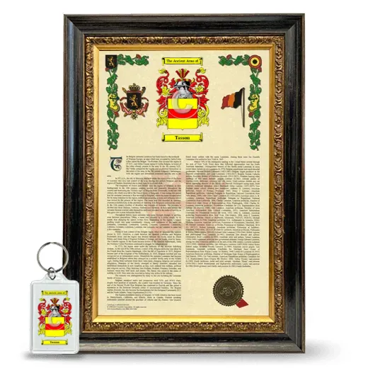 Tasson Framed Armorial History and Keychain - Heirloom
