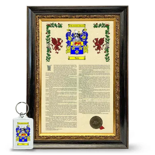 Tavy Framed Armorial History and Keychain - Heirloom
