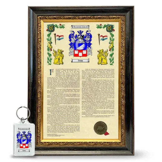 Teem Framed Armorial History and Keychain - Heirloom
