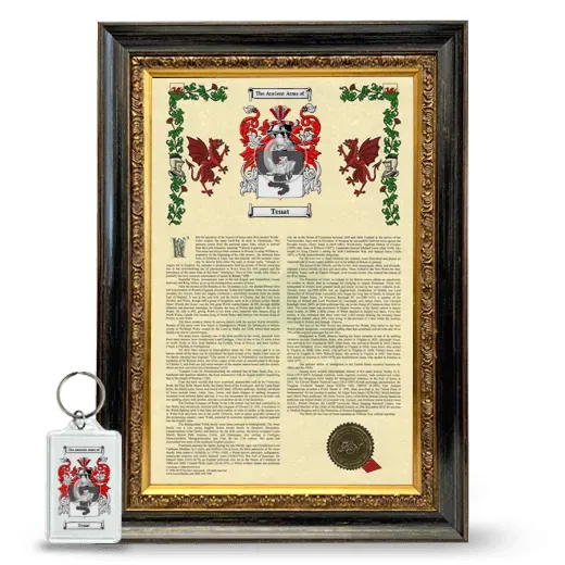 Tenat Framed Armorial History and Keychain - Heirloom