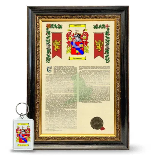 Tennessen Framed Armorial History and Keychain - Heirloom