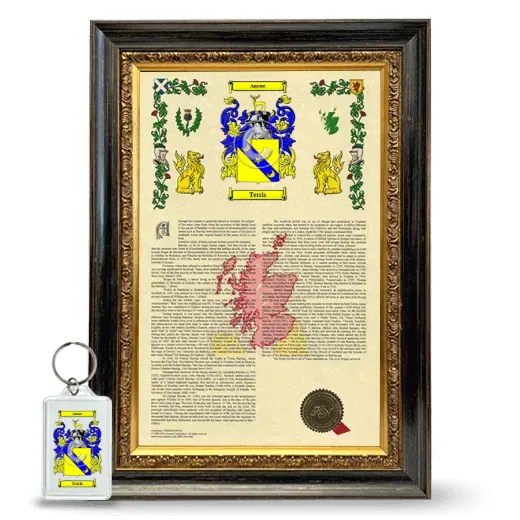 Terris Framed Armorial History and Keychain - Heirloom