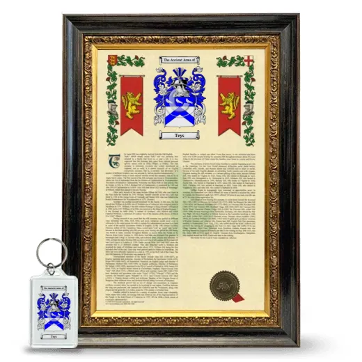 Teys Framed Armorial History and Keychain - Heirloom