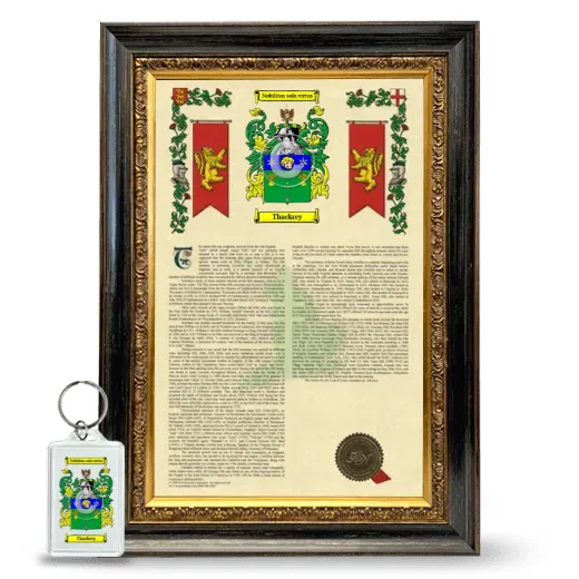 Thackrey Framed Armorial History and Keychain - Heirloom
