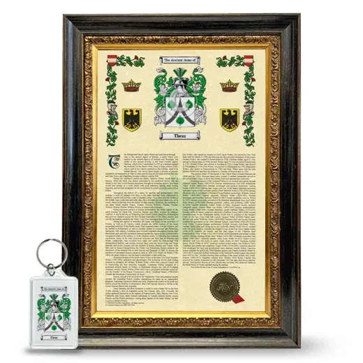 Thear Framed Armorial History and Keychain - Heirloom