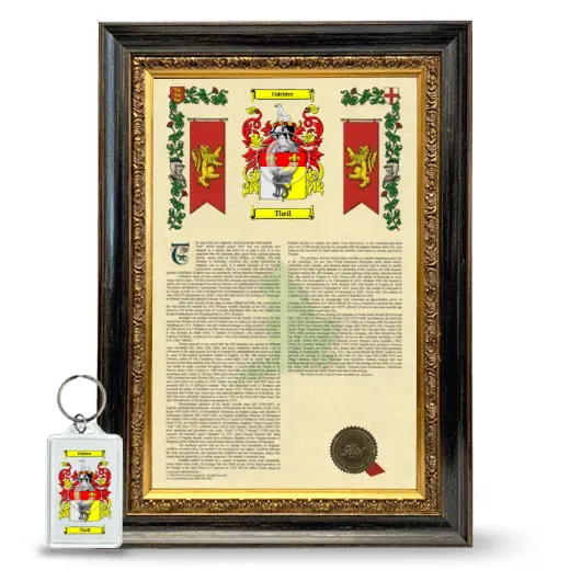 Theil Framed Armorial History and Keychain - Heirloom