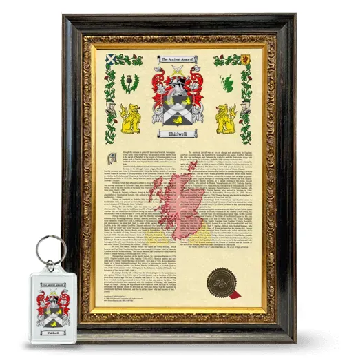 Thirlwell Framed Armorial History and Keychain - Heirloom