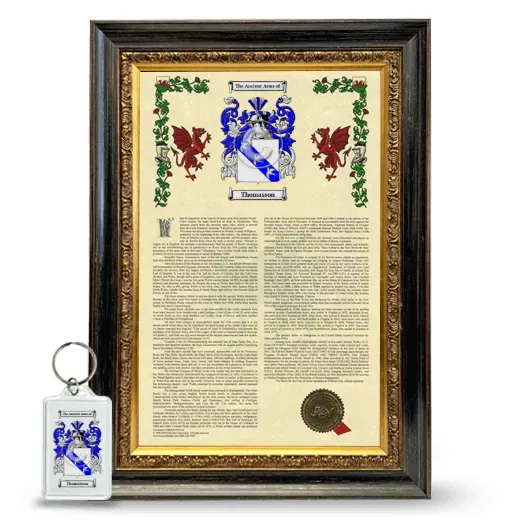 Thomasson Framed Armorial History and Keychain - Heirloom